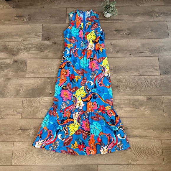 NWT London Times Floral Multicolor Maxi Dress Size 10 - Picture 2 of 8
